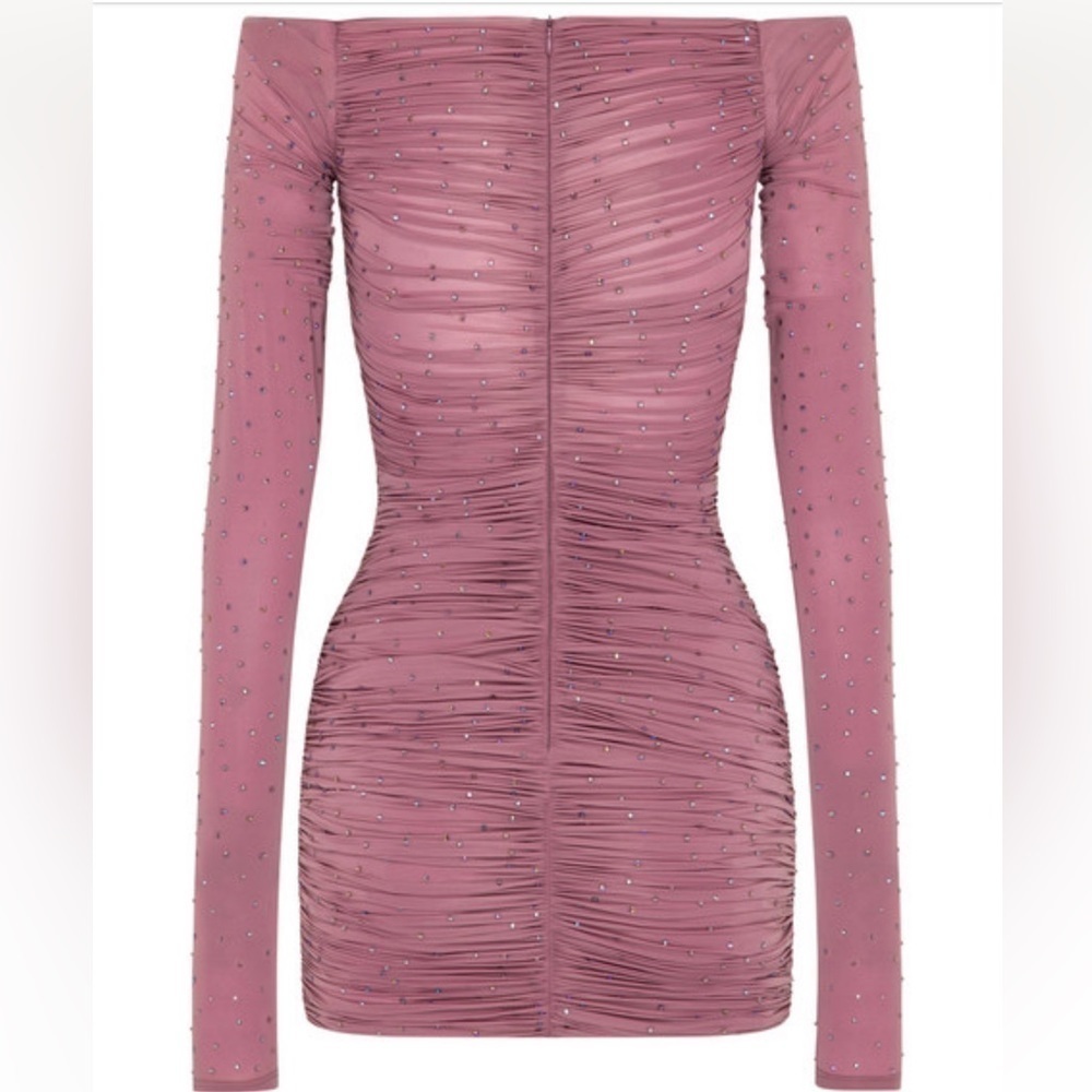 Alex Perry Tinley Ruched Off Shoulder Mini Dress - Picture 4 of 9